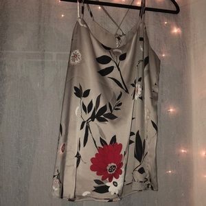 Loft tank top with tie strap back.